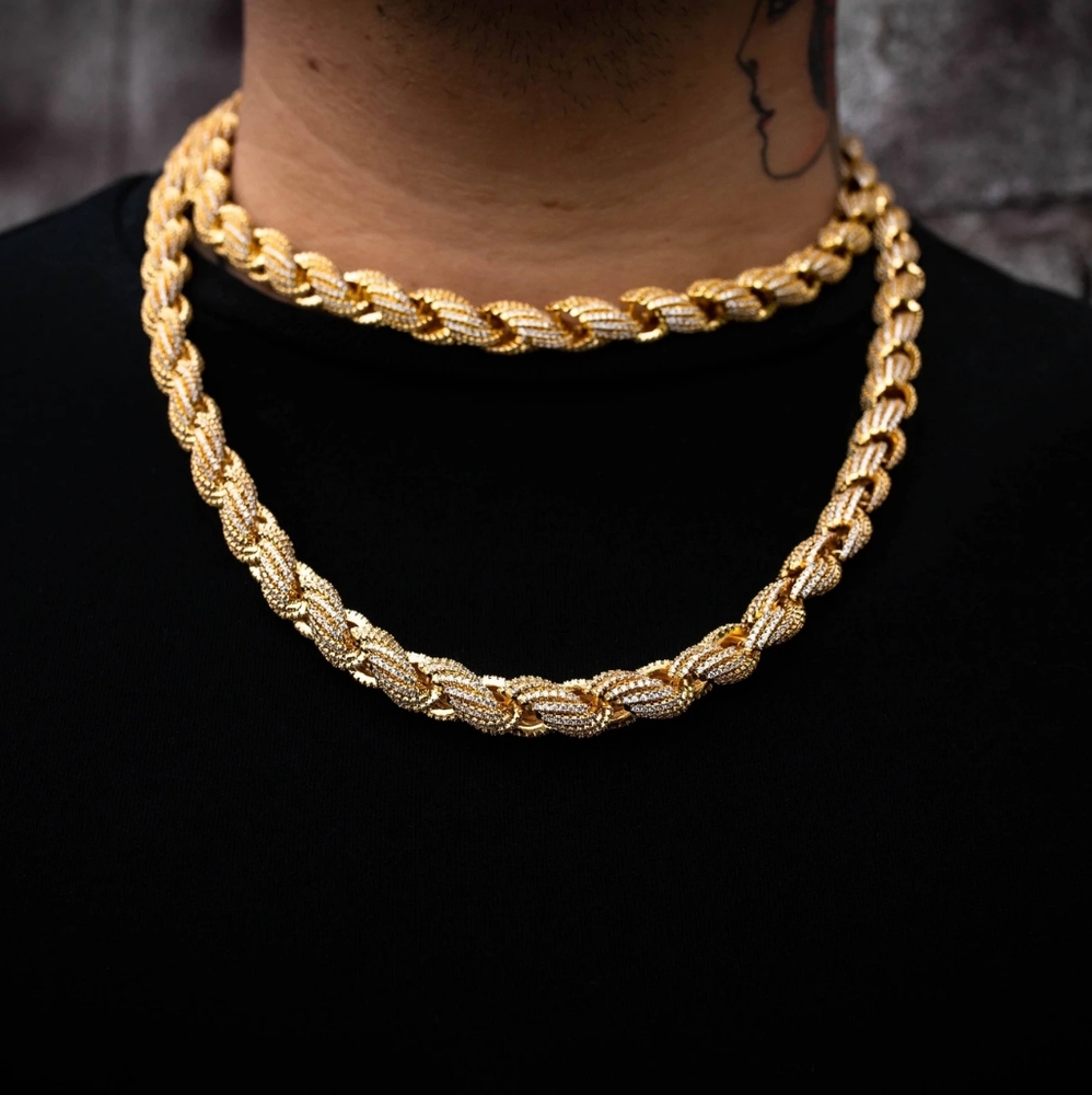 10MM ICED ROPE CHAIN - Picture 3 of 8